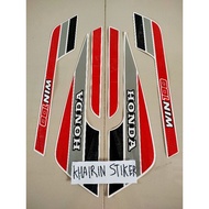 MERAH Honda win 1991 91 red silver striping sticker