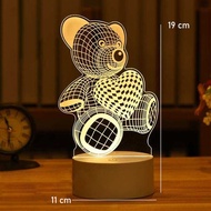 OKAL 3D Bear Acrylic Decorative Lamp 3000K Warm White - J-001