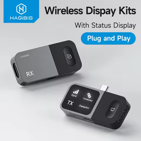 Hagibis Wireless USB C Transmitter and Receiver Kit HDMI Video Extender Mirroring Dongle for Phone T