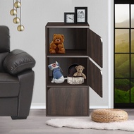 G.House Online DELICATO ชั้นอเนกประสงค์ 3 ช่อง 3 ประตู 40X29X89ซม. สีน้ำตาลเข้ม ของแท้