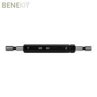 BENEKIY Thread Plug Gauge, 6H Tolerance Steel Material Double Ends Thread Gauge, Durable Black M5x0.