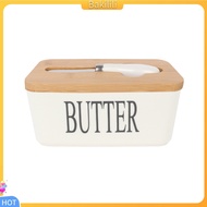 {Bakilili}  Capacity Butter Pan Handcrafted Ceramic Butter Dish with Lid and Knife Set Stylish Butter Keeper for Kitchen Countertop Easy to Clean Butter Container for Southeast