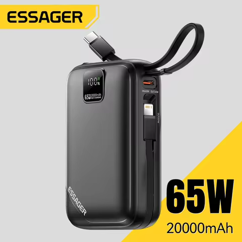 Essager 65W 20000mAh Power Bank PD Fast Charge Type C Quick Charge Portable Powerbank External Batte