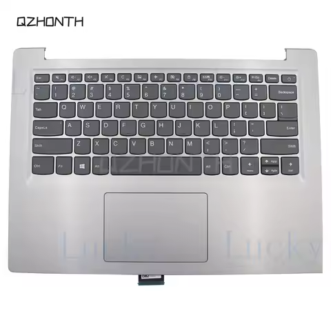 f New For Lenovo V14-IIL V14-IGM Palmrest Upper Case w/ Keyboard 2019 Year Silver