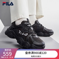 FILA 斐乐猫爪4代老爹鞋2023春季新款女鞋复古休闲鞋运动鞋 黑-BK 37.5