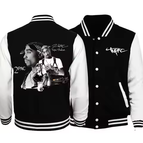 Rapper Tupac 2pac Baseballs Jackets Women Men Sports Coat Team Hip Hop Baseball Jacket Hoodie for Fa