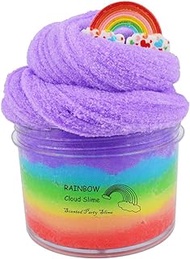 ICHICHI Rainbow Cloud Slime,Non-Sticky and Super Soft Scented Slime,Stress Relief Toy