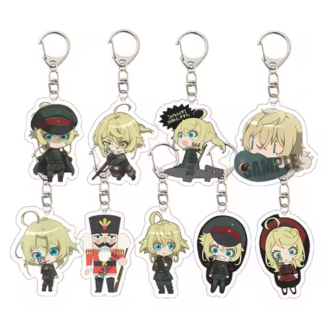 Saga Of Tanya The Evil Youjo Senki Tanya Von Degurechaff Keychain Anime Acrylic Stand Military Mage 
