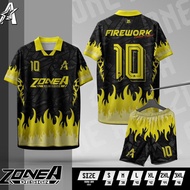เสื้อพิมพ์ลาย Zone A  รุ่น ชุดดอกไม้ไฟ firework เสื้อบอล ใส่เล่นกีฬา