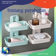 BP 2-Tier Bar Soap Holder 2-Tier Bathroom Soap Box Bathroom Shelf Wall-Mounted Soap Holder Soap Hold