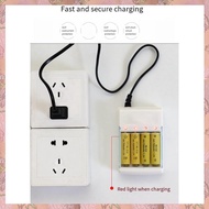 [h3w732xnj.ph] Retractable Charging Stand Four-Slot AA/AAA for Rechargeable Batteries EU Plug
