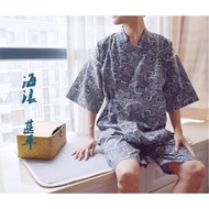 Japanese Kimono Set Men's Short-Sleeved Pajamas Cotton Yukata Yukata Men