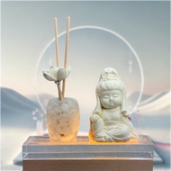 淨念開運水晶平安燈座系列 白水晶 觀音小佛公仔光明燈 贈5ML精油