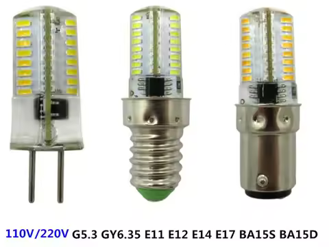dimmable led bulb G5.3 E11 E12 E14 E17 BA15D 220V BA15S 110V crystal light bulb G4 110V G9 led b15 g