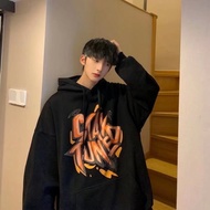M-8XL Men's Casual Hoodie Graffiti letters Print Pattern Coat Fashion Plus Size Men Clothing  Loose 