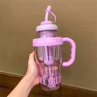 800ml Mickey Mouse Cartoon Lotso Mickey Strawberry Bear Large Capacity Thermos Cup Straw Cup 316 Sta