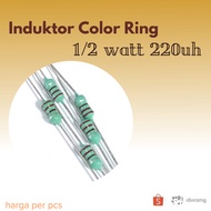 Axial Inductor 220uH 0.5watt Color Ring Inductor 220 uH 1/2 watt Coil Coil