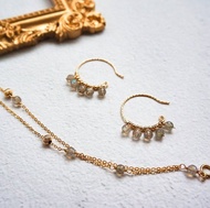 天然拉長石日系小優雅agete風手工耳環通勤風