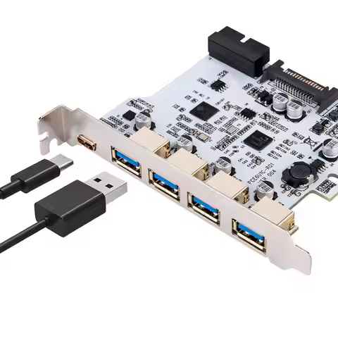 Add On Card USB 3.0 PCI-E Type C Expansion Card PCI Express PCI-E to USB 3.0 Controller 5Port + 1Por