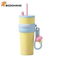 STAR+ แก้วน้ำสแตนเลส 316 เคลือบเซรามิก ขนาด 710 มล. มีหลอดดูด พับเก็บได้ มีที่เก็บฝาหลอด Starplus