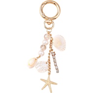 Cute Pearl Bag Charms for Handbags, Sweet Starfish Shell Keychain Purse Charms for Women