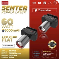 Luby Senter Kepala Zoom 50 Watt L-2905 cahaya fokus senter kepala Luby