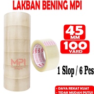 CODE F9M2 6 PCS MPI Clear Duct Tape 45 MM x 1 YARD Bc Duct Tape for Packing Master Pack Indonesia Bo