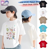 Ready Stock Imported Boys' T-shirts 100% Cotton Short Sleeve Pumpkin Pattern T-shirts Boys' Capybara