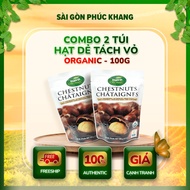 Combo 2 PACKAGES OF ORGANIC SHELLED CHESTNUTS 100GR/PACK DAN D PAK WITHOUT PRESERVATIVES, 100% ORGAN