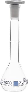 Volumetric Flask, 20ml - Class A - 10/19 Polypropylene Stopper, Borosilicate Glass - Blue Graduation