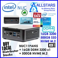 (ALLSTARS PROMO) (Intel NUC11PAHi50Z00 + 16GB DDR4 3200 RAM + 500GB NVME SSD + Unactivated Windows 10 Home) NUC11PAHi5 / NUC11PAH NUC Complete Mini PC (Intel Core i5-1135G7 / HDMI 2.0a; USB-C (DP1.4); MiniDP 1.4 / USB 3.1 Gen2 (Type-A, C) / WIFI6 + BT5.0)