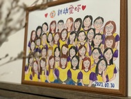 【插畫似顏繪】A3彩色/多人  父親節 情人節 禮物 可加購相框