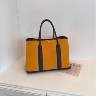 Hermes Garden Party 花園包 36 姜黄色拼深藍
