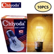10PCS CHIYODA 40W / 60W / 100W E27 PS60 INCANDESCENT BULB (CLEAR)
