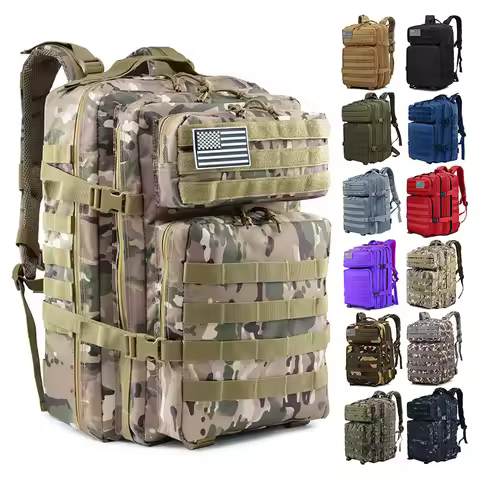 45L Tactical 3D Rucksack Backpack Travel Bag Hiking Backpack Multifunctional Outdoor Sports