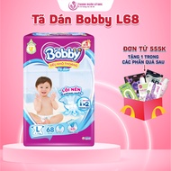 Tã Dán Bobby Siêu Khô Thoáng Lõi Nén Cotton-Soft Size L68 Cho Bé Từ 9 Kg Đến 14 Kg -  Thanh Ngân Sto