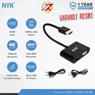 NYK F2 HDMI TO HDMI + VGA CONVERTER 4K 60hz 30hz HUB Dual Port Audio
