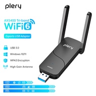 Plery USB Adapter WIFI6 AX5400 Tri-Band Network Card For Windows 10/11