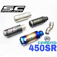 Exhaust CF Moto 450SR Slip on Piping Stainless Steel SC Project Muffler Motor Accessories CF Moto 25