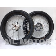 Y15ZR ALLOY RIM TAKASAGO EXCEL 160X17 LIDI RCB, HUB GANTANG CHROME PNP SET