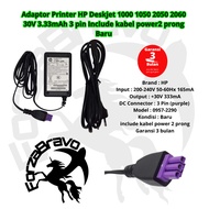 HP Charger Deskjet 1000 1050 2050 2060 30V 3.33mAh 3 Pin Printerhp Includes 2Prong Power Cable 3 Mon