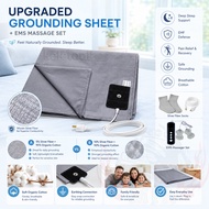Grounding Earthing Mat 5 Percent 10 Percent Silver Fiber Organic Cotton Sheet with EMS Massage Socks