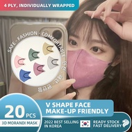 [Ready Stock] 4 ply Korean 3D Morandi Mask Disposable Face Mask Efficiency &gt; 99% | Individual Pack | High Quality | Breathable | Soul Maseuko