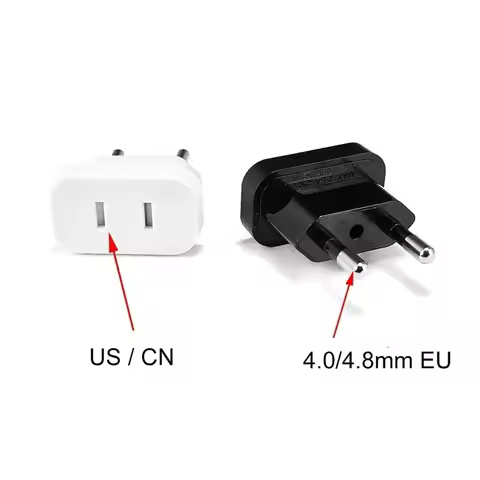 4.0/4.8mm Power Plug Adapter US To EU Europe Plug Power Plug Converter Travel Outlet Adapter US to E
