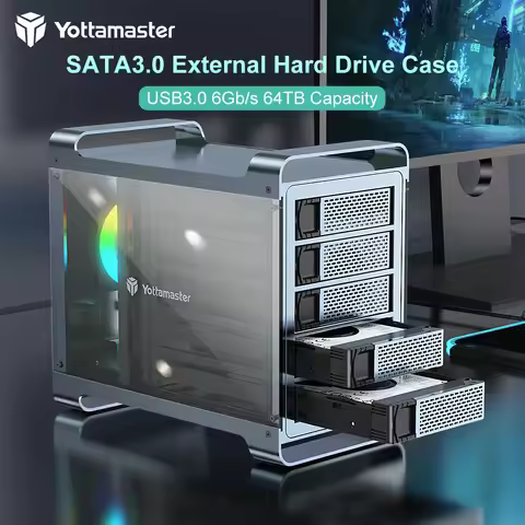 Yottamaster USB3.1 USB-B 5Gbps 5-Bay (5*16TB) RAID Enclosure Support RAID 0/1/5/10 /JBOD /ClONE/Norm