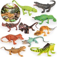Children Toys Simulation Animal Model Gecko Spine Lizard Chameleon Umbrella Lizard Iguana Komodo Mon