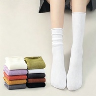 3/5/10 Pairs Stoking Ultra Nipis Wanita Y2K All-Match Breathable Super Elastic Mid-calf Slouch Socks