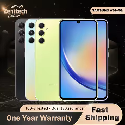 Original Samsung Galaxy A34 A346N 5G Mobile Phone NFC 6GB+128GB 120Hz 6.6'' 48MP+8MP+5MP+13MP Dimens