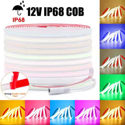 IP68 Waterproof COB LED Strip Light 12V 320LEDs/m Flexible LED Neon Tape for Outdoor Swimming Pool H