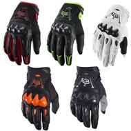 5 Colors FOX Motorcycle Thickened Gloves Black Racing Genuine Leather Gloves Motorcycle White Road Racing Team Gloves Breathable Full Finger Sports Thickened Protective Gloves